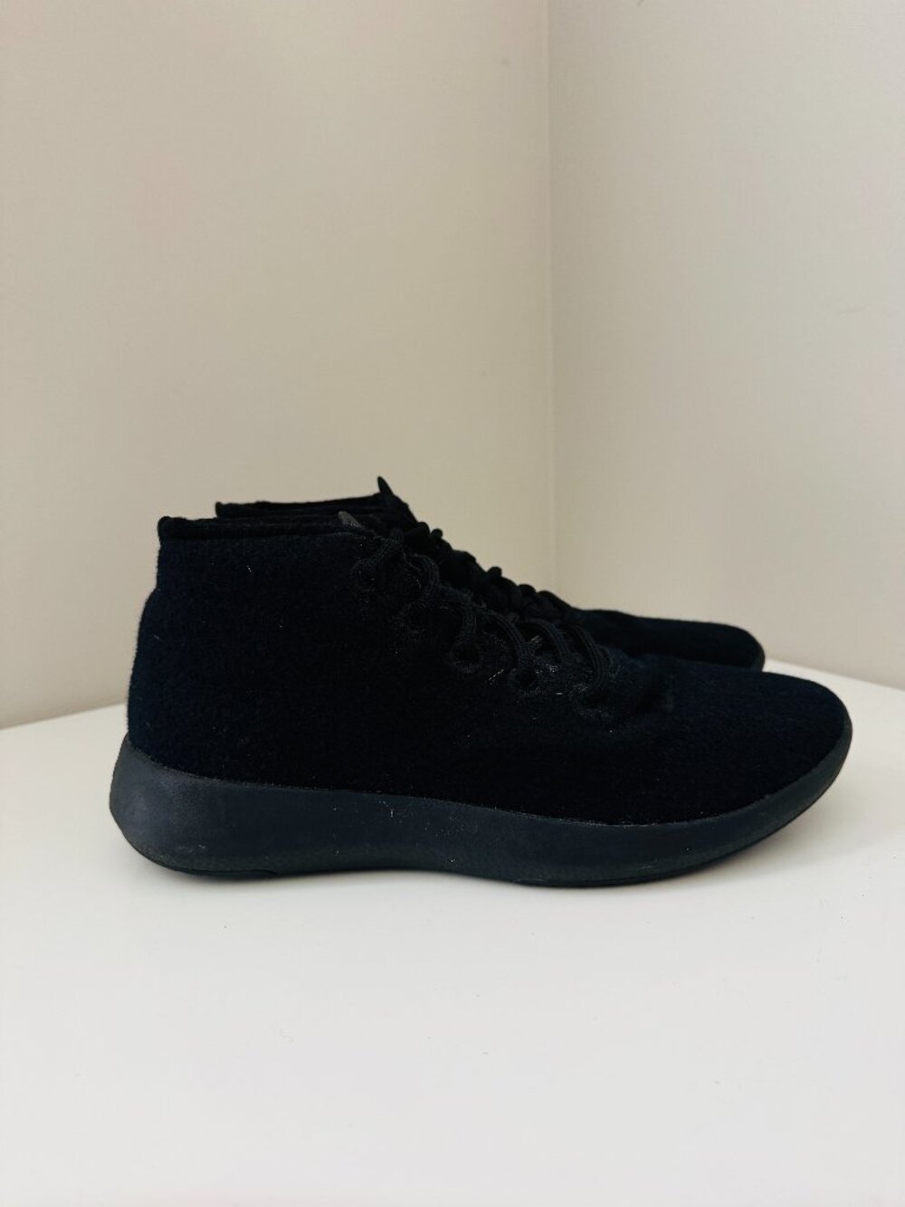 Allbirds Wool Lace Up High Top Sneakers Womens 11 Black 1021 NV1